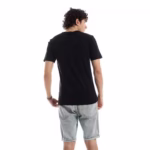 ⁦تيشرت رجالي نص كم حوض قطن  - اسود⁩ - الصورة ⁦6⁩