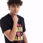 ⁦تيشرت رجالي نص كم حوض قطن  - اسود⁩ - الصورة ⁦6⁩