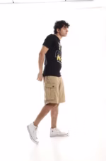 ⁦تيشرت رجالي نص كم حوض قطن  - اسود⁩ - الصورة ⁦6⁩