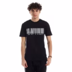 ⁦تيشرت رجالي نص كم حوض قطن  - اسود⁩ - الصورة ⁦4⁩