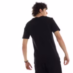 ⁦تيشرت رجالي نص كم حوض قطن  - اسود⁩ - الصورة ⁦2⁩