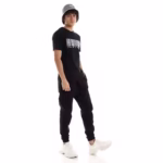 ⁦تيشرت رجالي نص كم حوض قطن  - اسود⁩ - الصورة ⁦7⁩