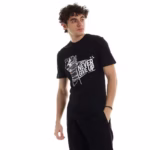 ⁦تيشرت رجالي نص كم حوض قطن  - اسود⁩ - الصورة ⁦7⁩