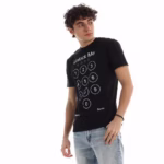 ⁦تيشرت رجالي نص كم حوض قطن  - اسود⁩ - الصورة ⁦6⁩