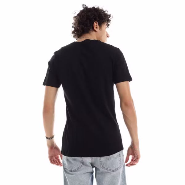 ⁦تيشرت رجالي نص كم حوض قطن  - اسود⁩ - الصورة ⁦6⁩