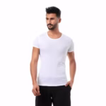 ⁦مجموعه من (2) - نصف كم ممشط 100% قطن صافي - ابيض⁩ - الصورة ⁦2⁩