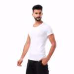 ⁦مجموعه من (2) - نصف كم ممشط 100% قطن صافي - ابيض⁩ - الصورة ⁦8⁩