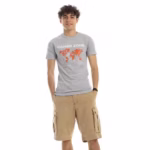 تيشرت رجالي نص كم حوض قطن  - رصاصي