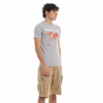 ⁦تيشرت رجالي نص كم حوض قطن  - رصاصي⁩ - الصورة ⁦2⁩