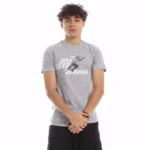 تيشرت رجالي نص كم حوض قطن  - رصاصي