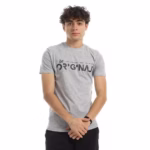 تيشرت رجالي نص كم حوض قطن  - رصاصي