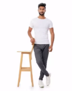 ⁦فانله قطونيل نص كم رقبه مستديره ابيض2⁩ - الصورة ⁦2⁩