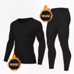 طقم تدفئه رجالي مبطن - اسود