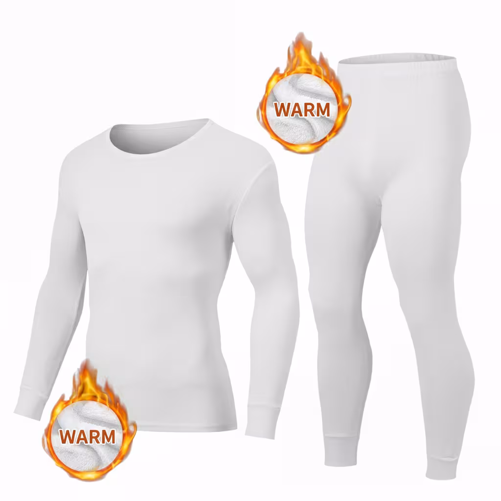 1 طقم تدفئه رجالي مبطن - ابيض - الصورة 1