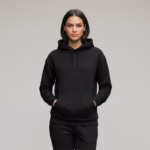 ⁦هودي ساده قطن مبطن من الداخل - اسود⁩ - الصورة ⁦2⁩