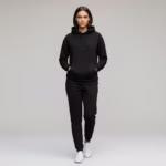 ⁦هودي ساده قطن مبطن من الداخل - اسود⁩ - الصورة ⁦7⁩