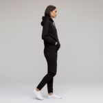 ⁦هودي ساده قطن مبطن من الداخل - اسود⁩ - الصورة ⁦6⁩