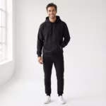 ⁦هودي ساده قطن مبطن من الداخل - اسود⁩ - الصورة ⁦4⁩